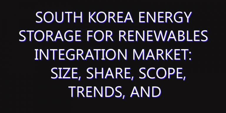 South Korea Energy Storage for Renewables Integration Market: Size, Share, Scope, Trends, and Forecast-2026-2035