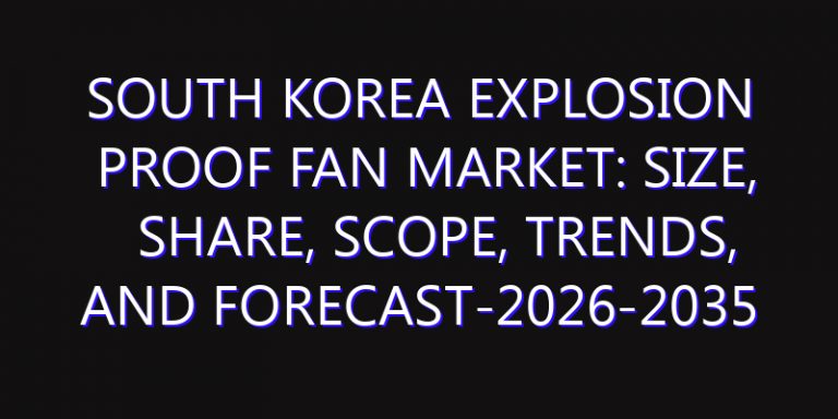 South Korea Explosion proof Fan Market: Size, Share, Scope, Trends, and Forecast-2026-2035