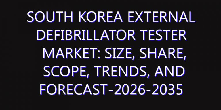 South Korea External Defibrillator Tester Market: Size, Share, Scope, Trends, and Forecast-2026-2035