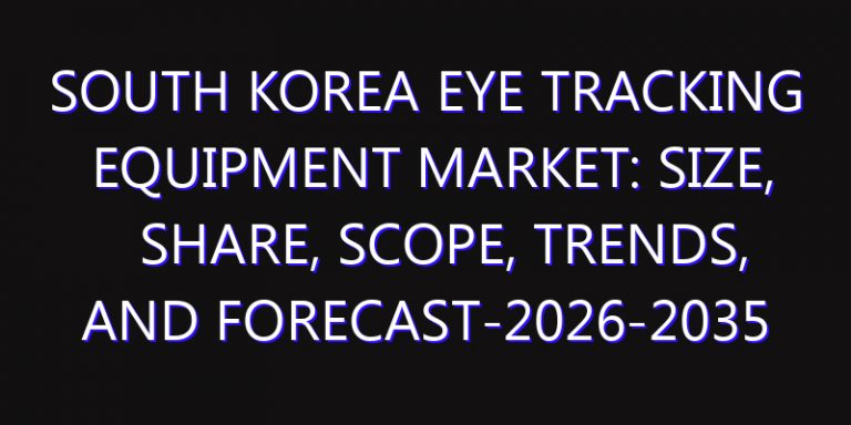 South Korea Eye Tracking Equipment Market: Size, Share, Scope, Trends, and Forecast-2026-2035
