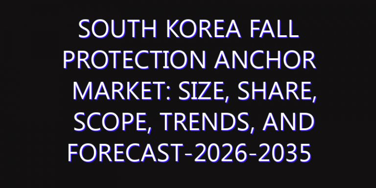 South Korea Fall Protection Anchor Market: Size, Share, Scope, Trends, and Forecast-2026-2035