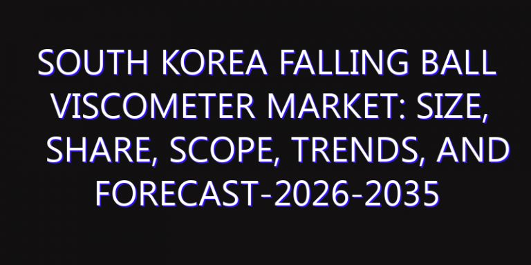 South Korea Falling Ball Viscometer Market: Size, Share, Scope, Trends, and Forecast-2026-2035