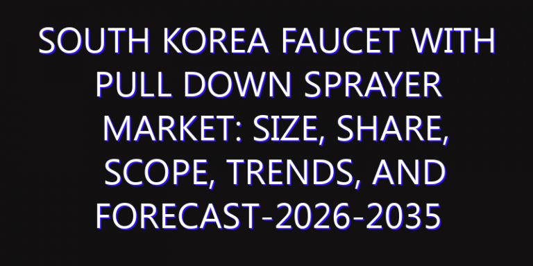South Korea Faucet With Pull Down Sprayer Market: Size, Share, Scope, Trends, and Forecast-2026-2035