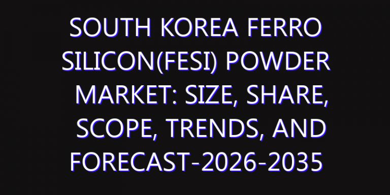 South Korea Ferro Silicon(Fesi) Powder Market: Size, Share, Scope, Trends, and Forecast-2026-2035