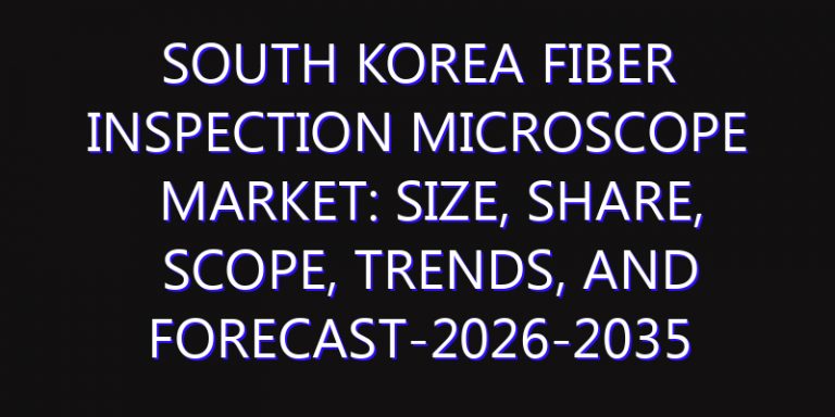 South Korea Fiber Inspection Microscope Market: Size, Share, Scope, Trends, and Forecast-2026-2035