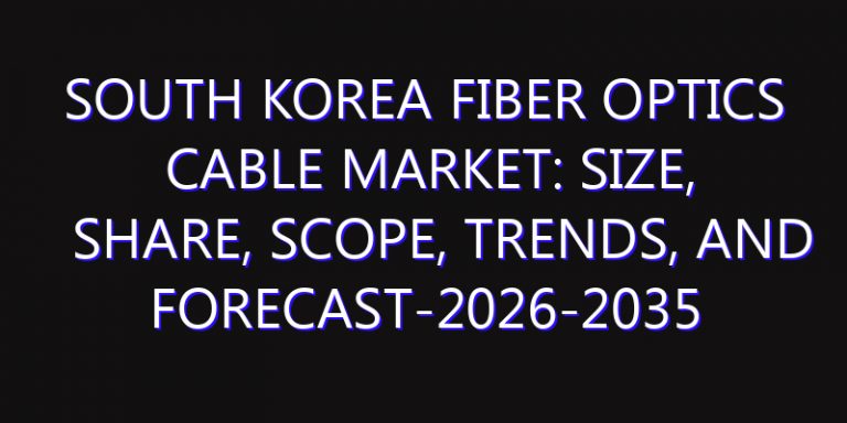 South Korea Fiber Optics Cable Market: Size, Share, Scope, Trends, and Forecast-2026-2035