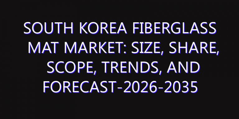 South Korea Fiberglass Mat Market: Size, Share, Scope, Trends, and Forecast-2026-2035