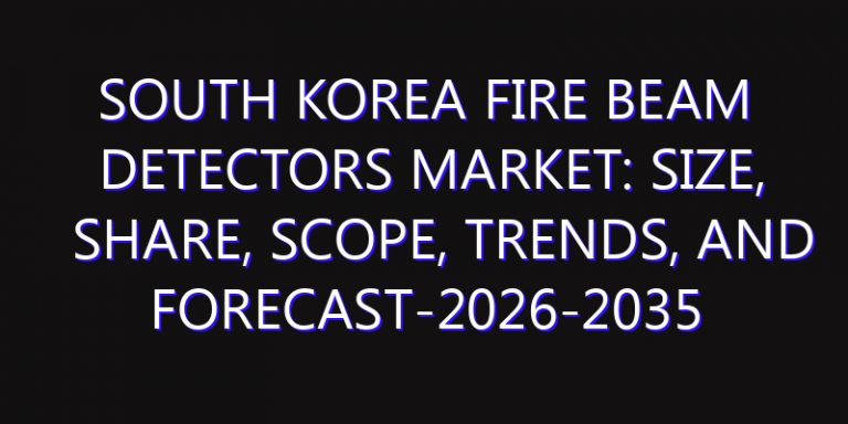 South Korea Fire Beam Detectors Market: Size, Share, Scope, Trends, and Forecast-2026-2035