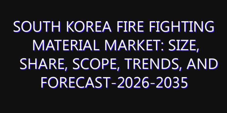 South Korea Fire Fighting Material Market: Size, Share, Scope, Trends, and Forecast-2026-2035