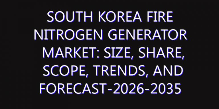 South Korea Fire Nitrogen Generator Market: Size, Share, Scope, Trends, and Forecast-2026-2035
