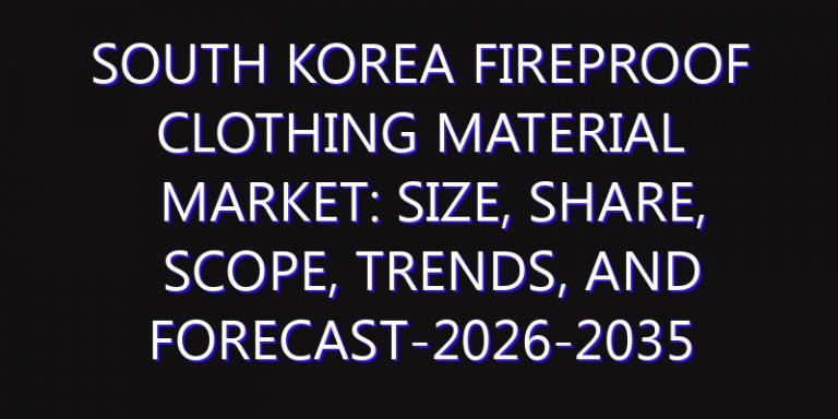 South Korea Fireproof Clothing Material Market: Size, Share, Scope, Trends, and Forecast-2026-2035