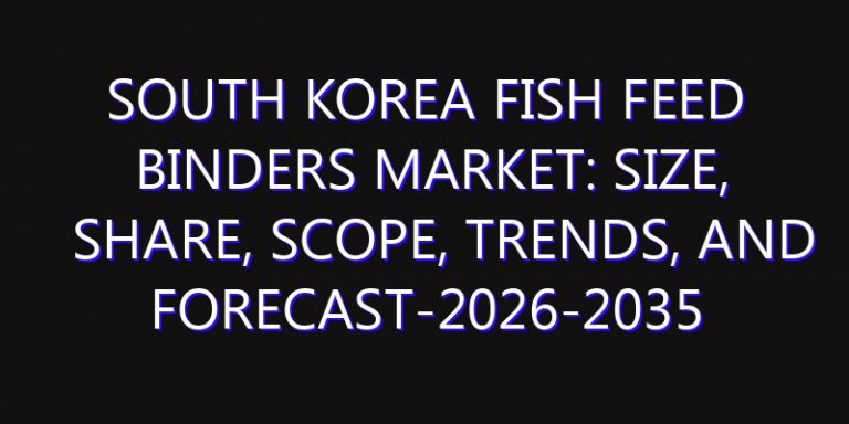 South Korea Fish Feed Binders Market: Size, Share, Scope, Trends, and Forecast-2026-2035