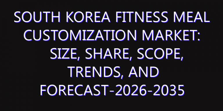 South Korea Fitness Meal Customization Market: Size, Share, Scope, Trends, and Forecast-2026-2035