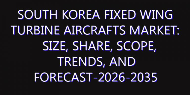 South Korea Fixed Wing Turbine Aircrafts Market: Size, Share, Scope, Trends, and Forecast-2026-2035
