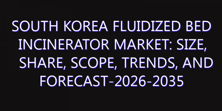 South Korea Fluidized Bed Incinerator Market: Size, Share, Scope, Trends, and Forecast-2026-2035