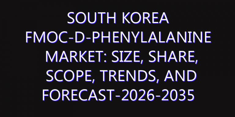 South Korea Fmoc-D-Phenylalanine Market: Size, Share, Scope, Trends, and Forecast-2026-2035