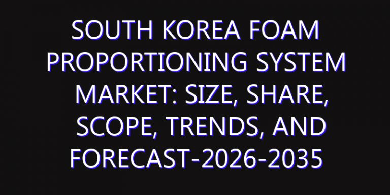 South Korea Foam Proportioning System Market: Size, Share, Scope, Trends, and Forecast-2026-2035