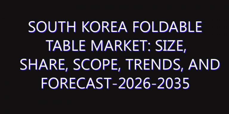 South Korea Foldable Table Market: Size, Share, Scope, Trends, and Forecast-2026-2035