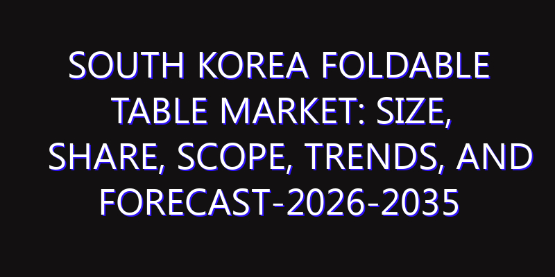 South Korea Foldable Table Market: Size, Share, Scope, Trends, and Forecast-2026-2035