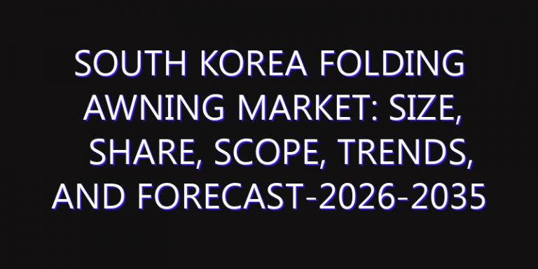 South Korea Folding Awning Market: Size, Share, Scope, Trends, and Forecast-2026-2035