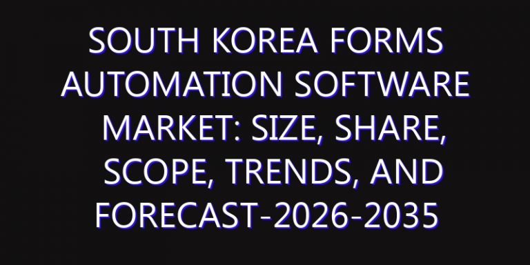 South Korea Forms Automation Software Market: Size, Share, Scope, Trends, and Forecast-2026-2035