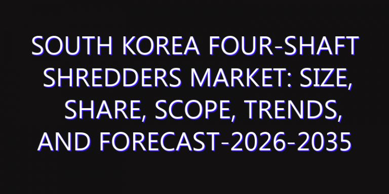 South Korea Four-Shaft Shredders Market: Size, Share, Scope, Trends, and Forecast-2026-2035