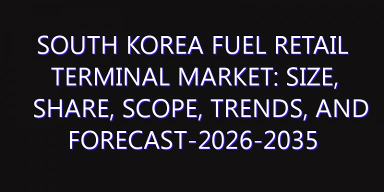 South Korea Fuel Retail Terminal Market: Size, Share, Scope, Trends, and Forecast-2026-2035