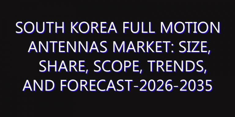 South Korea Full Motion Antennas Market: Size, Share, Scope, Trends, and Forecast-2026-2035