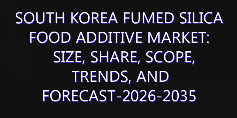 South Korea Fumed Silica Food Additive Market: Size, Share, Scope, Trends, and Forecast-2026-2035