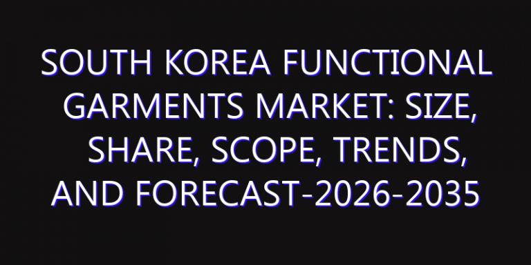 South Korea Functional Garments Market: Size, Share, Scope, Trends, and Forecast-2026-2035