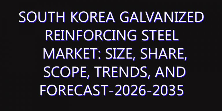 South Korea Galvanized Reinforcing Steel Market: Size, Share, Scope, Trends, and Forecast-2026-2035