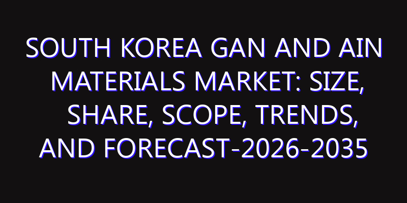 South Korea GaN and AIN Materials Market: Size, Share, Scope, Trends, and Forecast-2026-2035