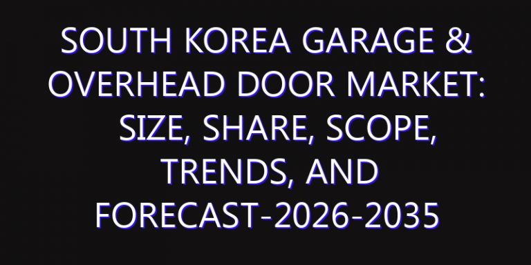 South Korea Garage & Overhead Door Market: Size, Share, Scope, Trends, and Forecast-2026-2035