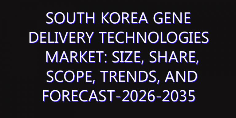 South Korea Gene Delivery Technologies Market: Size, Share, Scope, Trends, and Forecast-2026-2035