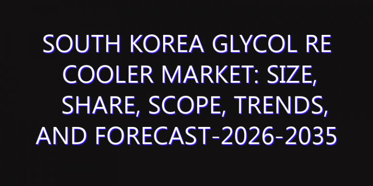 South Korea Glycol Re Cooler Market: Size, Share, Scope, Trends, and Forecast-2026-2035
