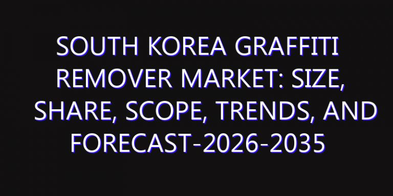 South Korea Graffiti Remover Market: Size, Share, Scope, Trends, and Forecast-2026-2035
