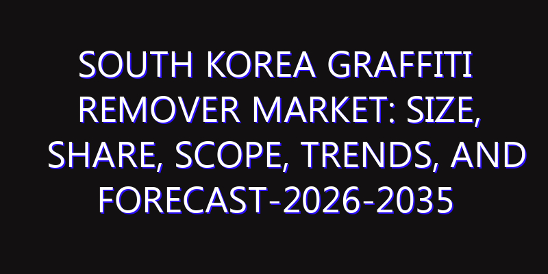 South Korea Graffiti Remover Market: Size, Share, Scope, Trends, and Forecast-2026-2035