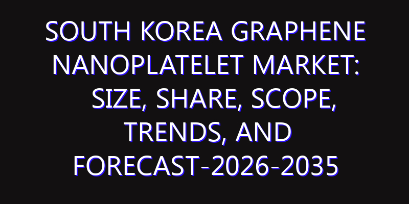 South Korea Graphene Nanoplatelet Market: Size, Share, Scope, Trends, and Forecast-2026-2035
