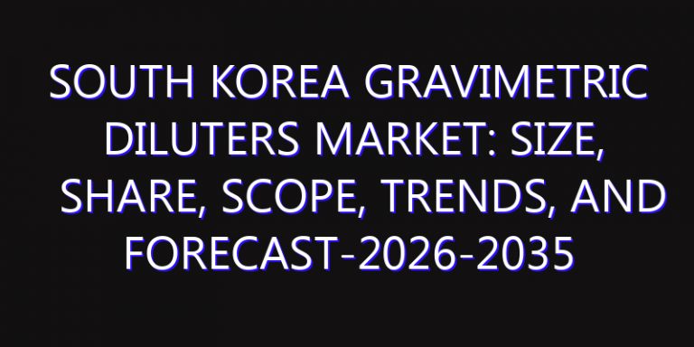 South Korea Gravimetric Diluters Market: Size, Share, Scope, Trends, and Forecast-2026-2035