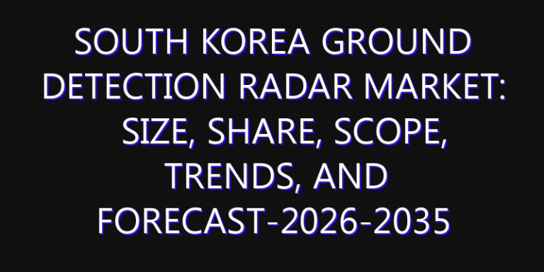 South Korea Ground Detection Radar Market: Size, Share, Scope, Trends, and Forecast-2026-2035