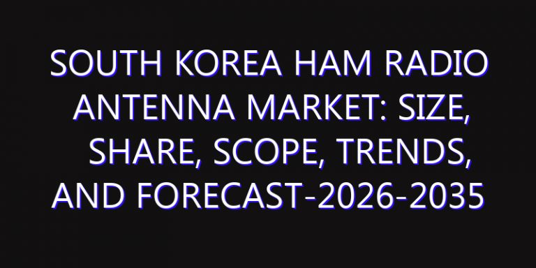 South Korea Ham Radio Antenna Market: Size, Share, Scope, Trends, and Forecast-2026-2035