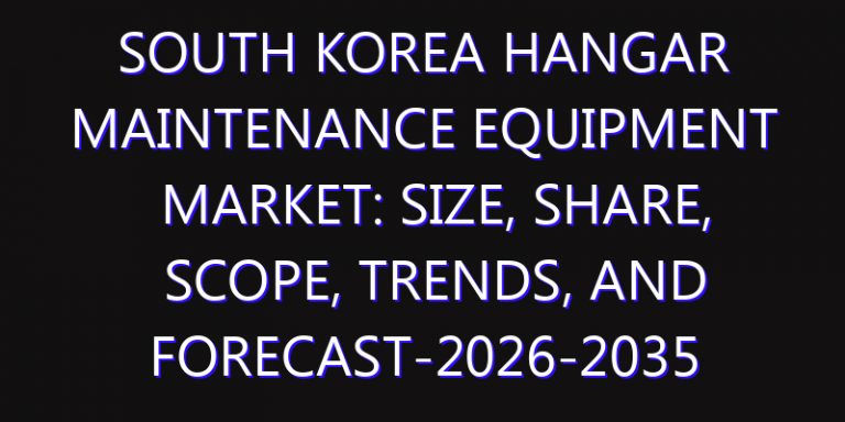 South Korea Hangar Maintenance Equipment Market: Size, Share, Scope, Trends, and Forecast-2026-2035