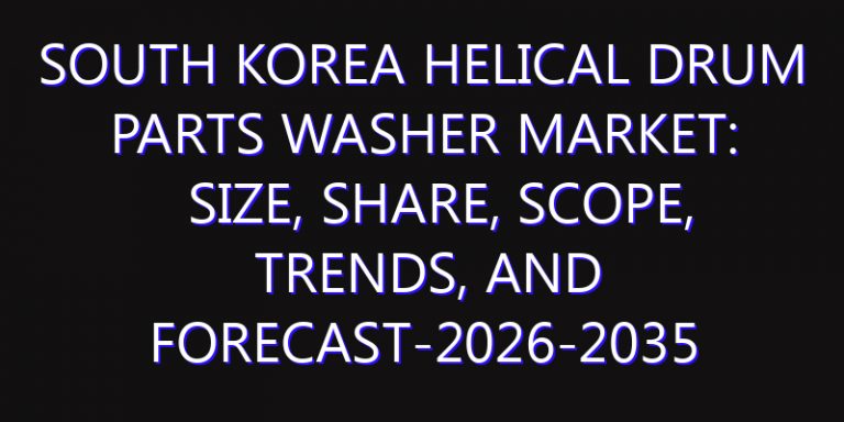 South Korea Helical Drum Parts Washer Market: Size, Share, Scope, Trends, and Forecast-2026-2035