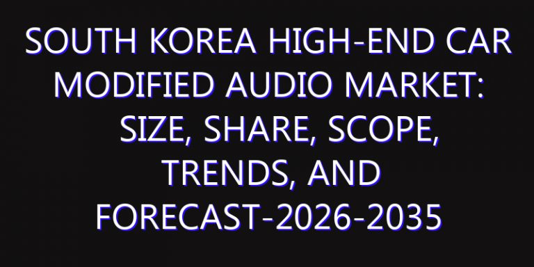 South Korea High-End Car Modified Audio Market: Size, Share, Scope, Trends, and Forecast-2026-2035