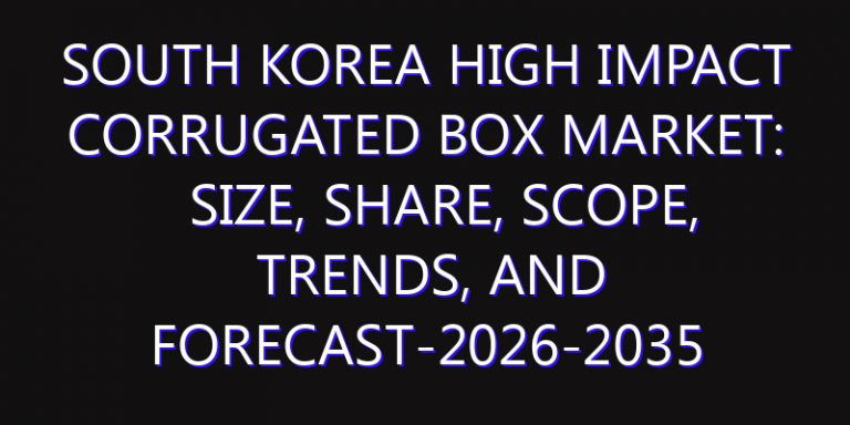South Korea High Impact Corrugated Box Market: Size, Share, Scope, Trends, and Forecast-2026-2035