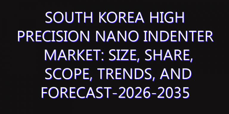 South Korea High Precision Nano Indenter Market: Size, Share, Scope, Trends, and Forecast-2026-2035