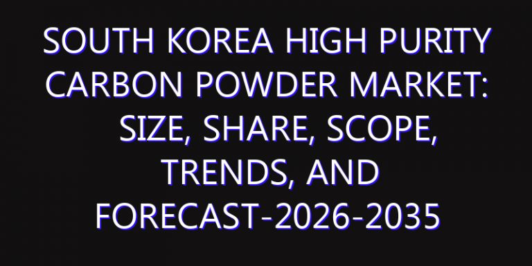 South Korea High Purity Carbon Powder Market: Size, Share, Scope, Trends, and Forecast-2026-2035