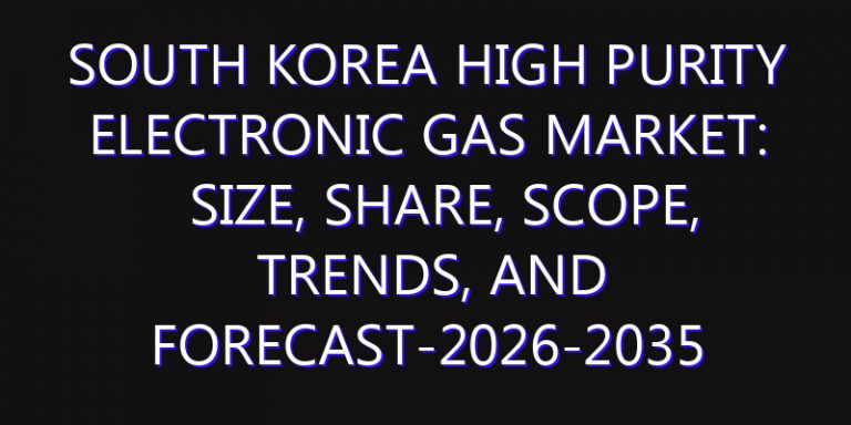 South Korea High Purity Electronic Gas Market: Size, Share, Scope, Trends, and Forecast-2026-2035