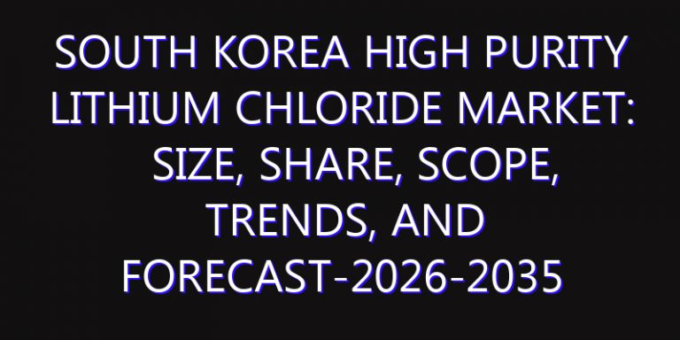 South Korea High Purity Lithium Chloride Market: Size, Share, Scope, Trends, and Forecast-2026-2035