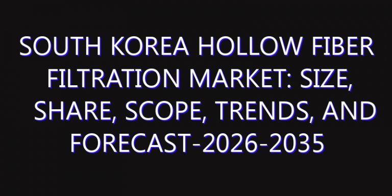 South Korea Hollow Fiber Filtration Market: Size, Share, Scope, Trends, and Forecast-2026-2035